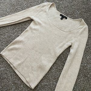 Banana Republic tan square neck top